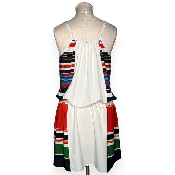 CLOVER CANYON Striped Spaghetti Strap Slip Mini Dress Resort Tropical Blouson SI - Picture 3 of 8